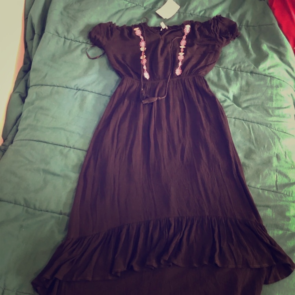 Off shoulder black maxi dress